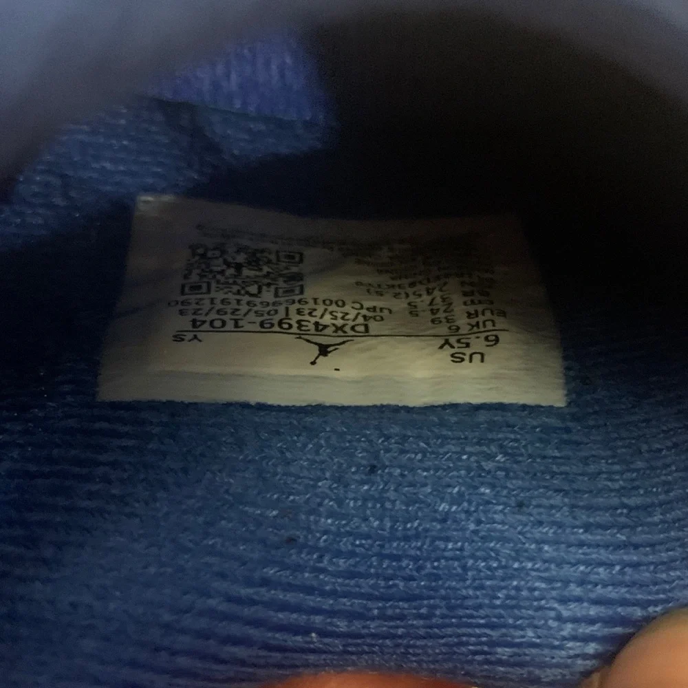Jordan White and Blue Sneakers - Good used condition